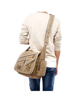 Vintage Casual Canvas Large Capacity Multi-pocket Crossbody Bag For Men