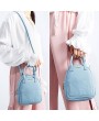 Faux Leather Cute Candy Color Shoulder Bag Backpack For Women