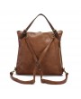 Tote Faux Leather Handbags Vintage Multifunction Backpack Shoulder Bags